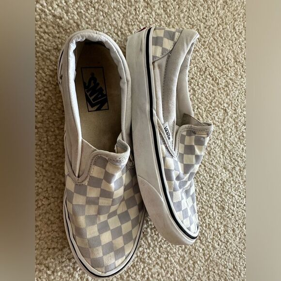 Gray and white checkered vans sz 6.5 youth - Picture 2 of 7